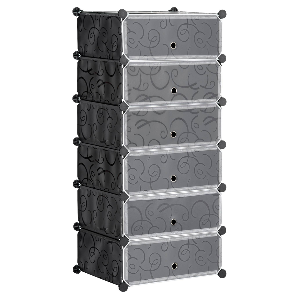 HOMCOM Schuhregal
schwarz Polypropylen B/H/L: ca. 36,5x49x108 cm