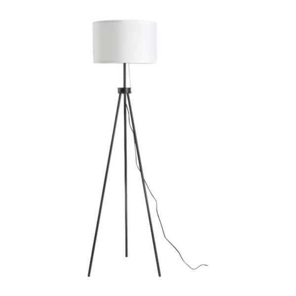 HOMCOM Stehlampe
schwarz weiß Metall Polyester-Mischgewebe Stoff B/H/L: ca. 37x152x37 cm E27 1 Brennstellen