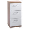 byLIVING Schrank NEBRASKA Eiche Nachbildung weiß Hochglanz silber verchromt B/H/T: ca. 35x74x31,5 cm