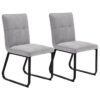 byLIVING Stuhl TALEA 2er-Set hellgrau schwarz Webstoff Metall B/H/T: ca. 46x86x55 cm