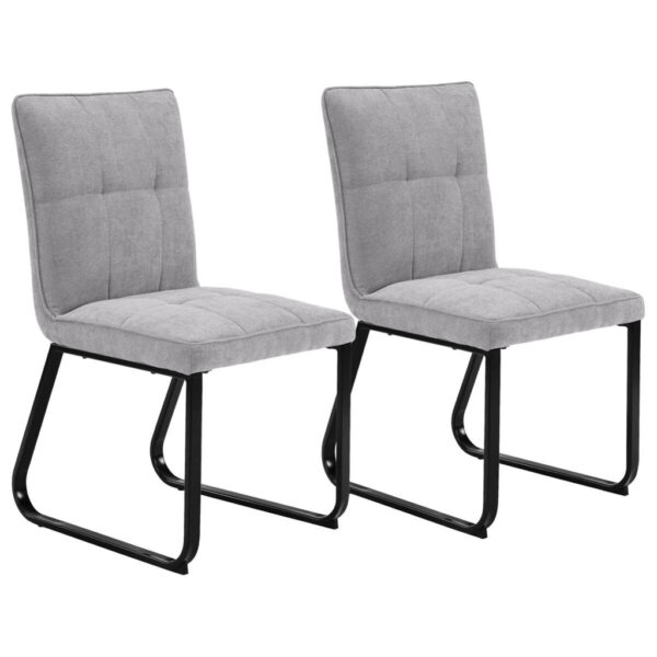 byLIVING Stuhl TALEA 2er-Set hellgrau schwarz Webstoff Metall B/H/T: ca. 46x86x55 cm byLIVING Stuhl TALEA 2er-Set hellgrau schwarz Webstoff Metall B/H/T: ca. 46x86x55 cm