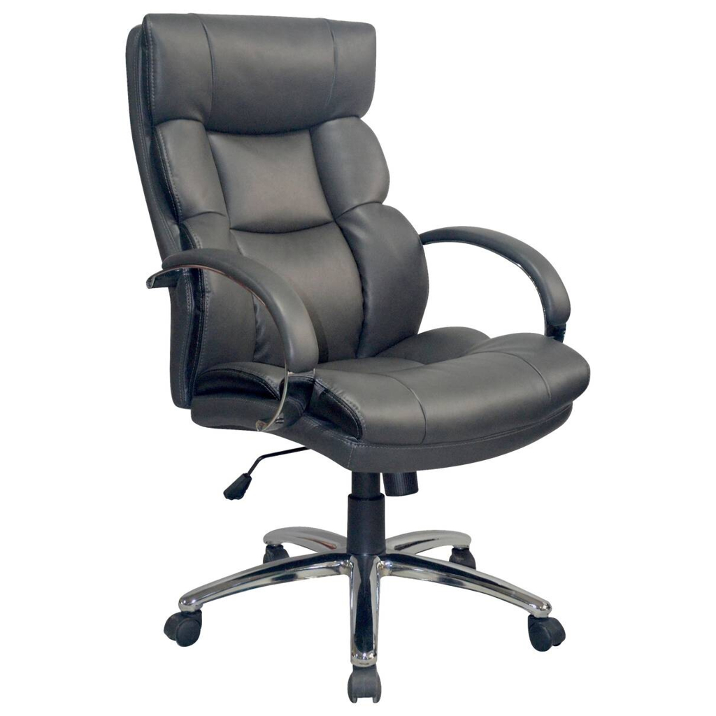 byLIVING XXL-Chefsessel PAUL-XXL grau Chrom Kunstleder Metall