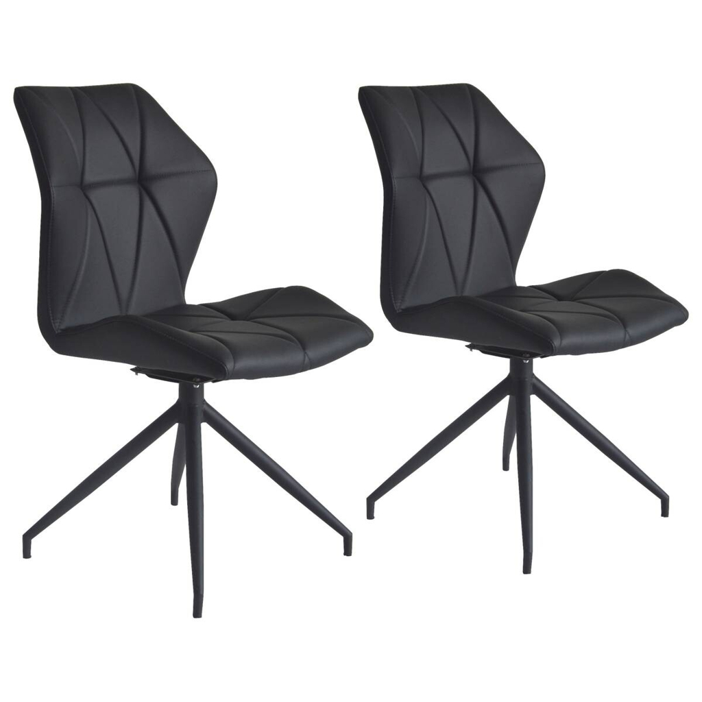 byLIVING Stuhl IMKE 2er-Set schwarz schwarz Kunstleder Metall B/H/T: ca. 52x90,5x62 cm
