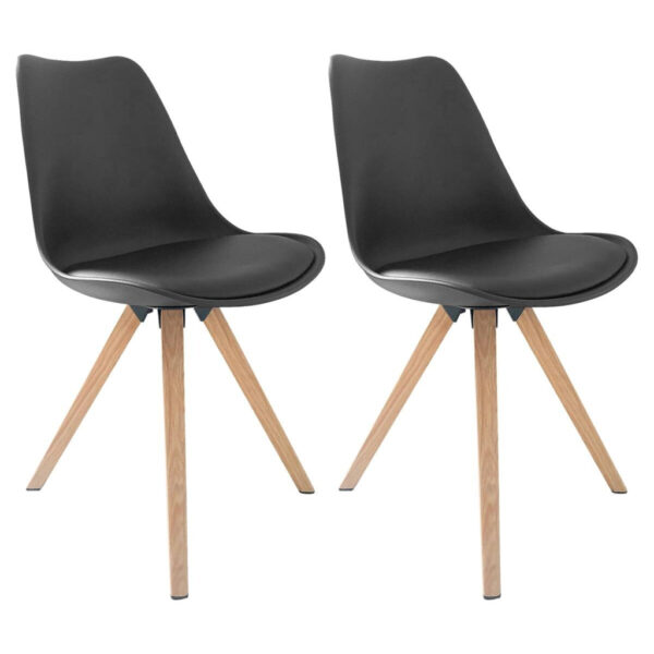 byLIVING Stuhl KIRA 2er-Set schwarz Kunststoff B/H/T: ca. 48x86x55,5 cm