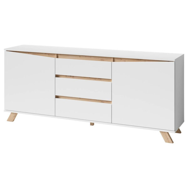 byLIVING Sideboard VALENTIN weiß Eiche Nachbildung B/H/T: ca. 180x80x38 cm