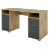 byLIVING Schreibtisch LOBO Eiche Nachbildung anthrazit B/H/T: ca. 138x75x55 cm