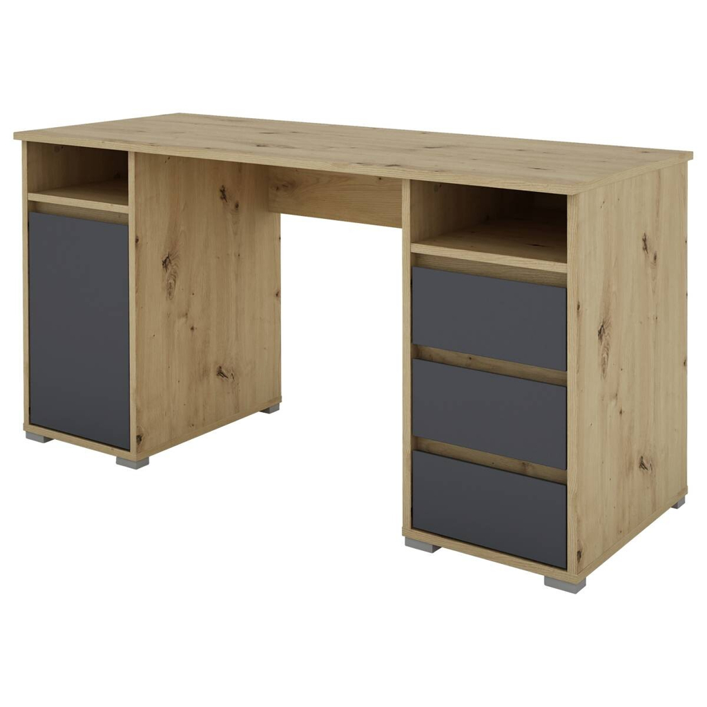 byLIVING Schreibtisch LOBO Eiche Nachbildung anthrazit B/H/T: ca. 138x75x55 cm