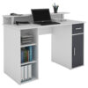 byLIVING Schreibtisch DIEGO weiß anthrazit silber B/H/T: ca. 120x88x55 cm