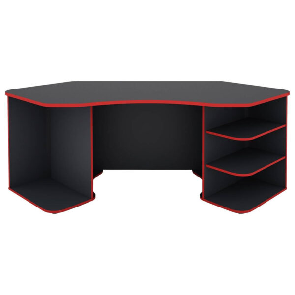 byLIVING Schreibtisch THANATOS anthrazit rot B/H/T: ca. 198x76x85 cm