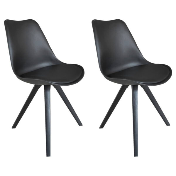 byLIVING Stuhl KIRA 2er-Set schwarz schwarz schwarz Kunststoff Kunstleder Metall B/H/T: ca. 48x86x55,5 cm
