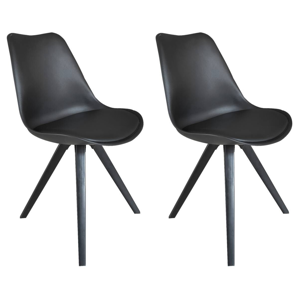 byLIVING Stuhl KIRA 2er-Set schwarz schwarz schwarz Kunststoff Kunstleder Metall B/H/T: ca. 48x86x55,5 cm