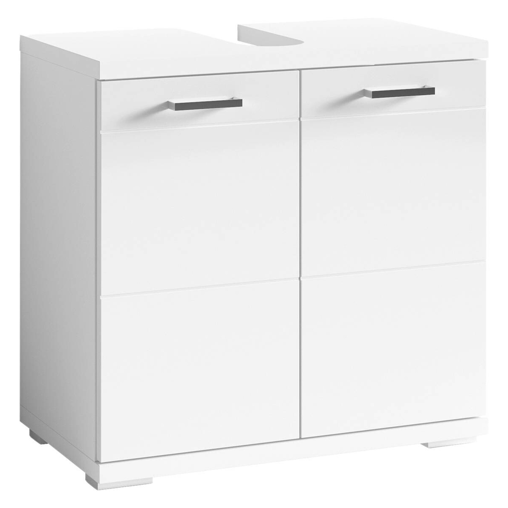 Waschbeckenunterschrank NEBRASKA
weiß weiß Lack Hochglanz silber B/H/T: ca. 60x59x31,5 cm