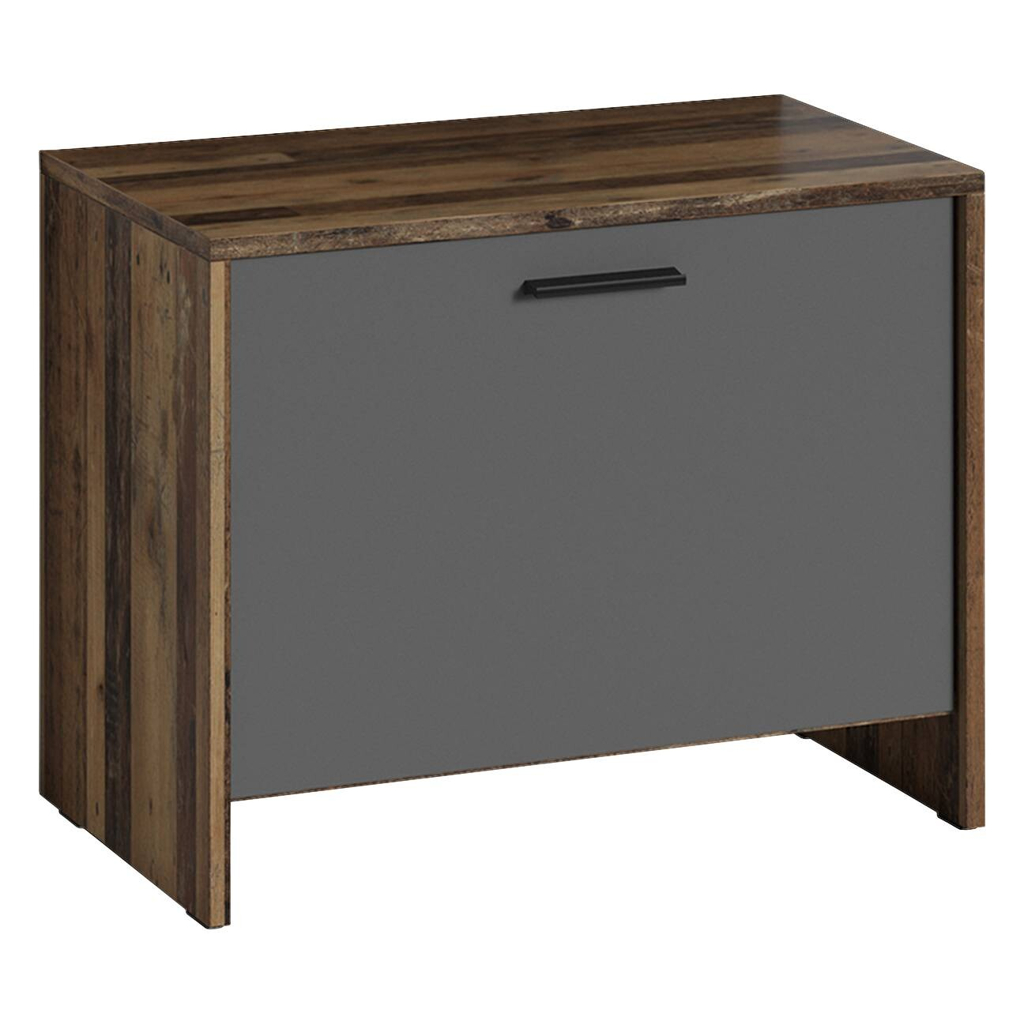 byLIVING Bank BEN Eiche Old Wood Nachbildung anthrazit B/H/T: ca. 60x48x35 cm