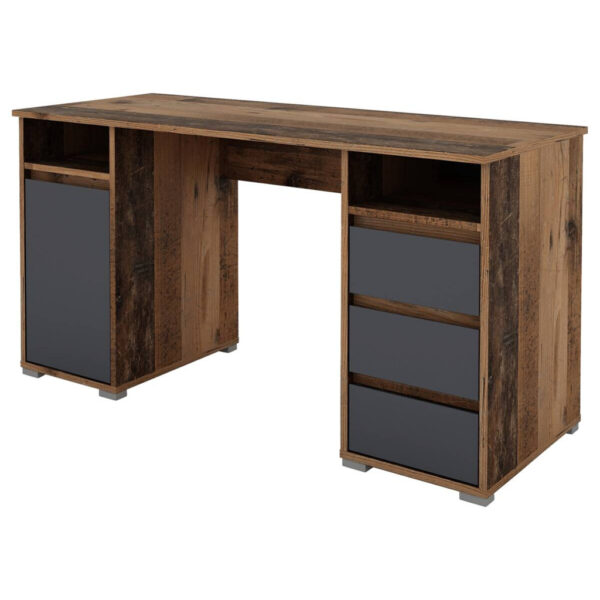 byLIVING Schreibtisch LOBO Eiche Old Wood Nachbildung anthrazit B/H/T: ca. 138x75x55 cm