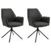 byLIVING Stuhl BLAIR 2er-Set anthrazit Vintage schwarz Stoff Metall B/H/T: ca. 57x89x61 cm