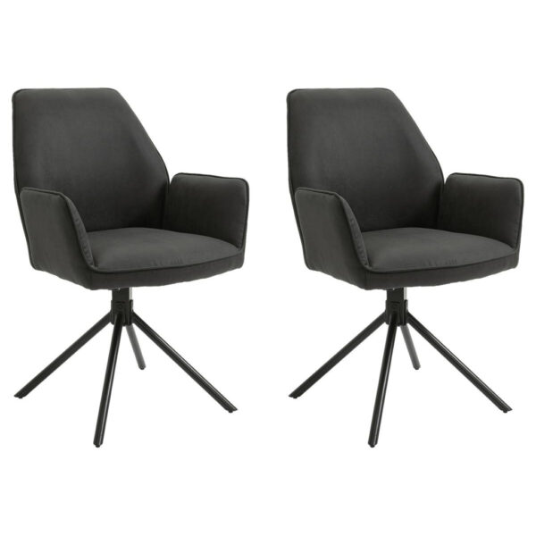 byLIVING Stuhl BLAIR 2er-Set anthrazit Vintage schwarz Stoff Metall B/H/T: ca. 57x89x61 cm byLIVING Stuhl BLAIR 2er-Set anthrazit Vintage schwarz Stoff Metall B/H/T: ca. 57x89x61 cm