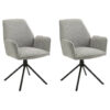 byLIVING Stuhl BLAIR 2er-Set hellgrau schwarz Webstoff Metall B/H/T: ca. 57x89x61 cm