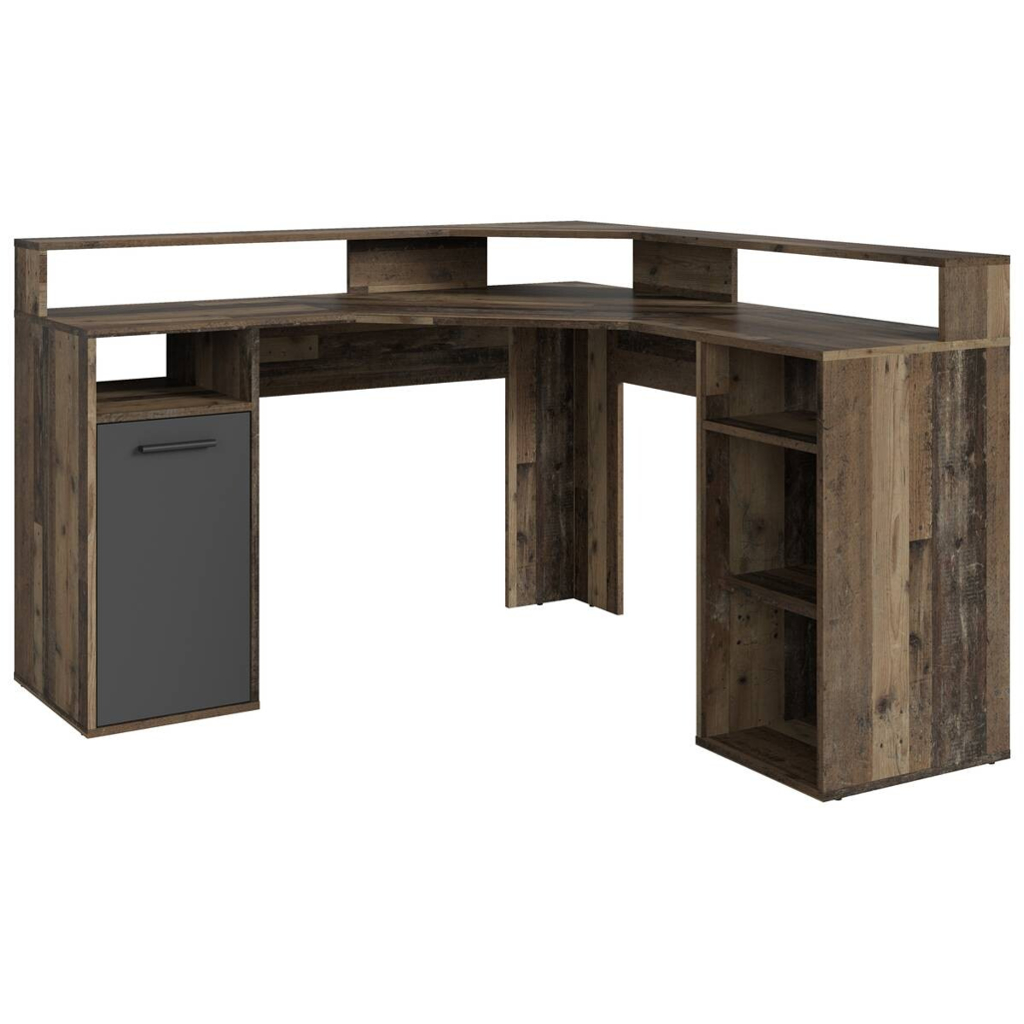 byLIVING Schreibtisch FOX Eiche Old Wood Nachbildung anthrazit B/H/T: ca. 139x90,8x139 cm