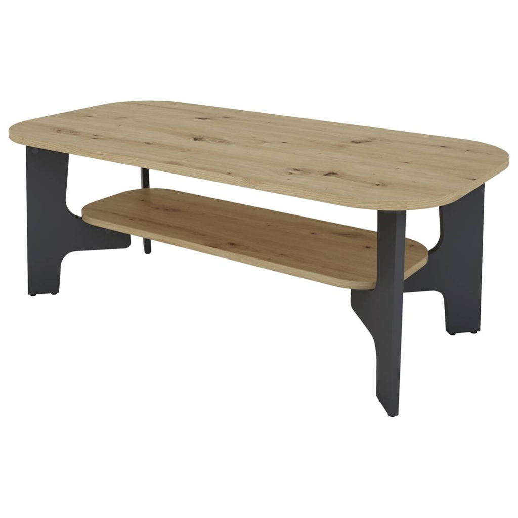 byLIVING Couchtisch JONNY Eiche Nachbildung anthrazit B/H/T: ca. 110x42,5x55 cm