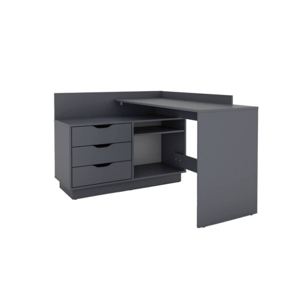 byLIVING Eckschreibtisch BELFAST anthrazit B/H/T: ca. 129x83,5x105 cm