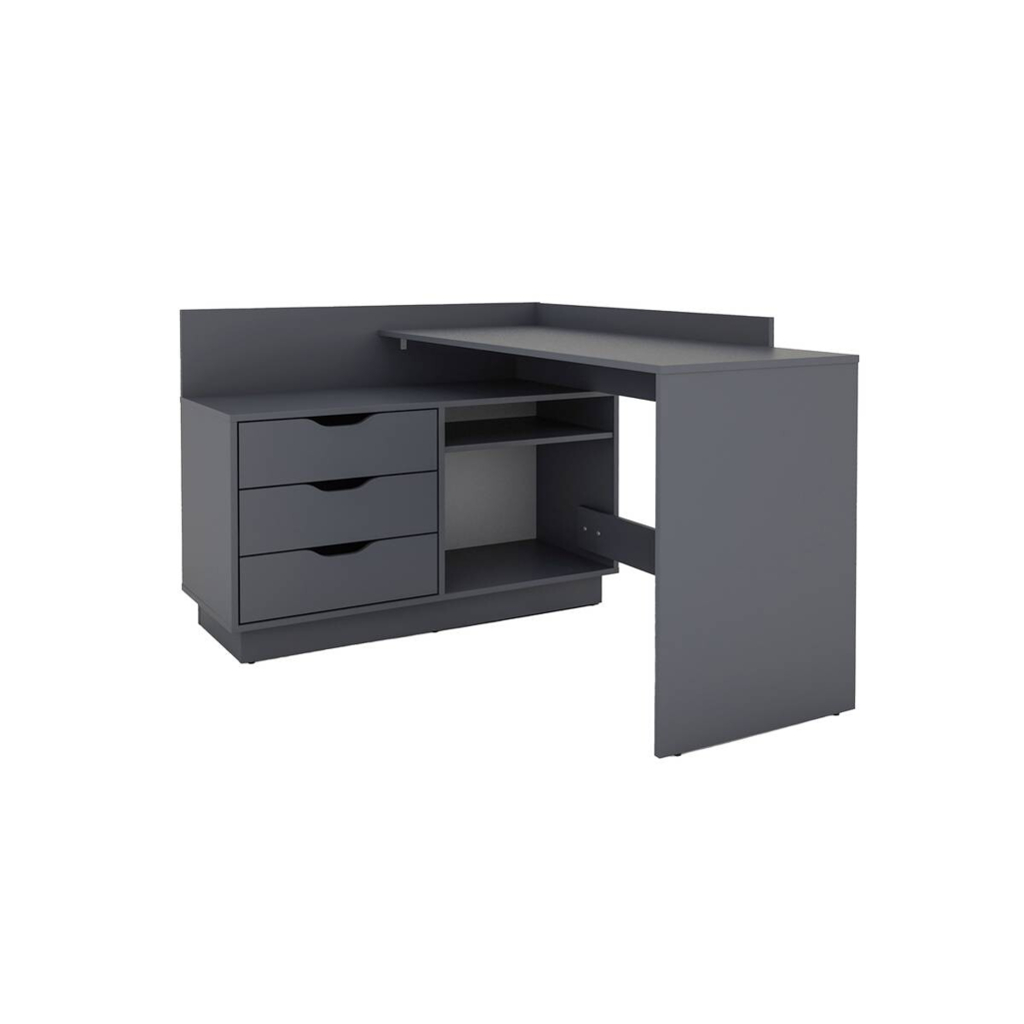 byLIVING Eckschreibtisch BELFAST anthrazit B/H/T: ca. 129x83,5x105 cm