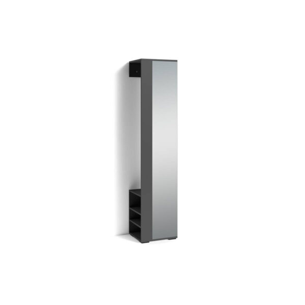 byLIVING Hochschrank BEN anthrazit Spiegel B/H/T: ca. 40x184x35 cm
