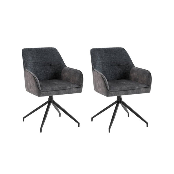 byLIVING Stuhl JACKY 2er-Set anthrazit B/H/T: ca. 62x87x56 cm