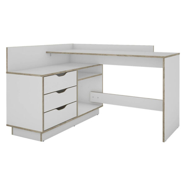 byLIVING Schreibtisch BELFAST weiß Eiche Sonoma Nachbildung B/H/T: ca. 129x83,5x105 cm