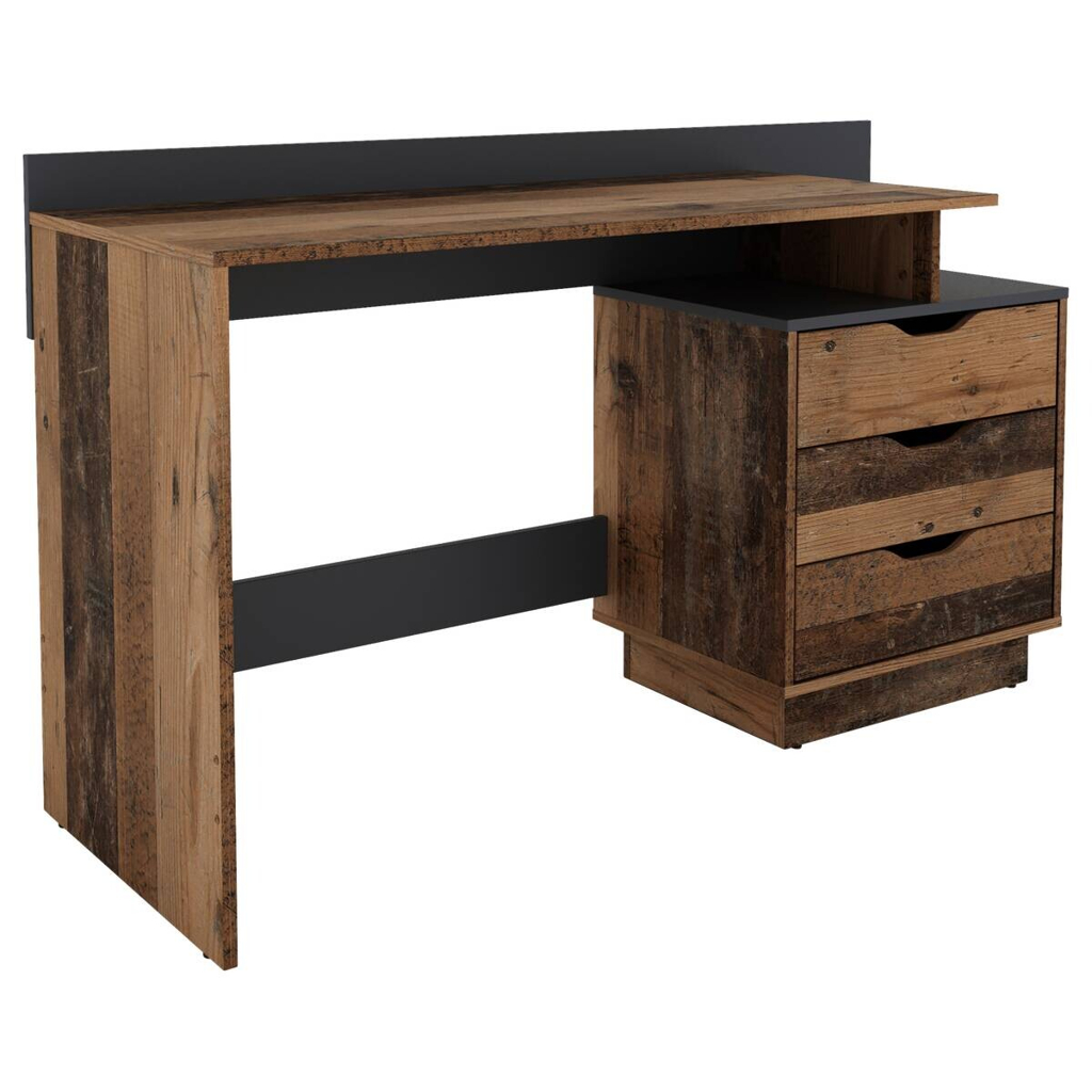 byLIVING Schreibtisch BELFAST Eiche Old Wood Nachbildung anthrazit B/H/T: ca. 138x83,5x51,5 cm