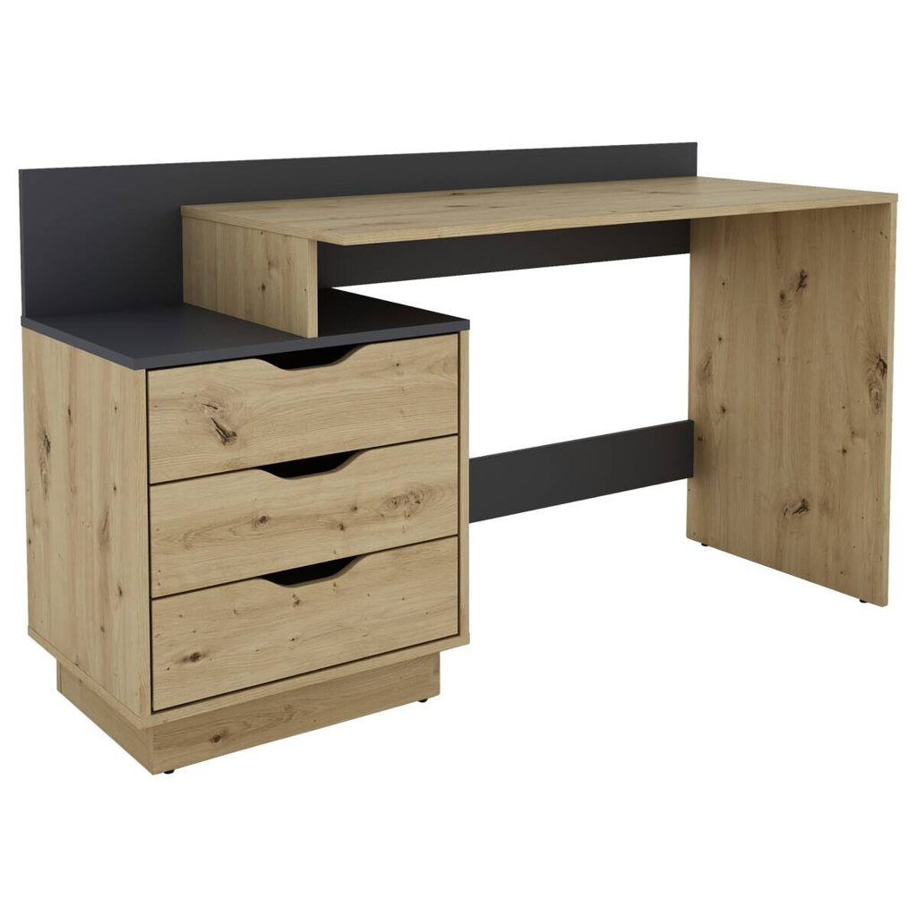 byLIVING Schreibtisch BELFAST Eiche Artisan Nachbildung anthrazit B/H/T: ca. 138x83,5x51,5 cm