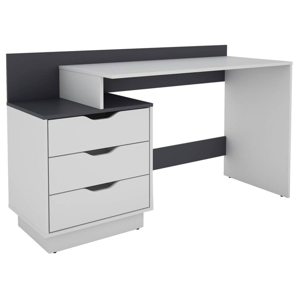 byLIVING Schreibtisch BELFAST weiß anthrazit B/H/T: ca. 138x83,5x51,5 cm