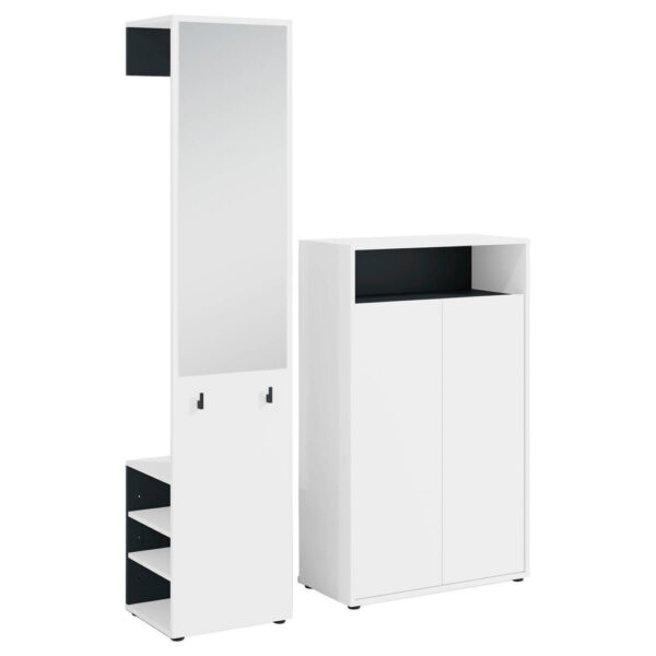Garderobe Lyon
weiß schwarz B/H/T: ca. 70x115x33,5 cm