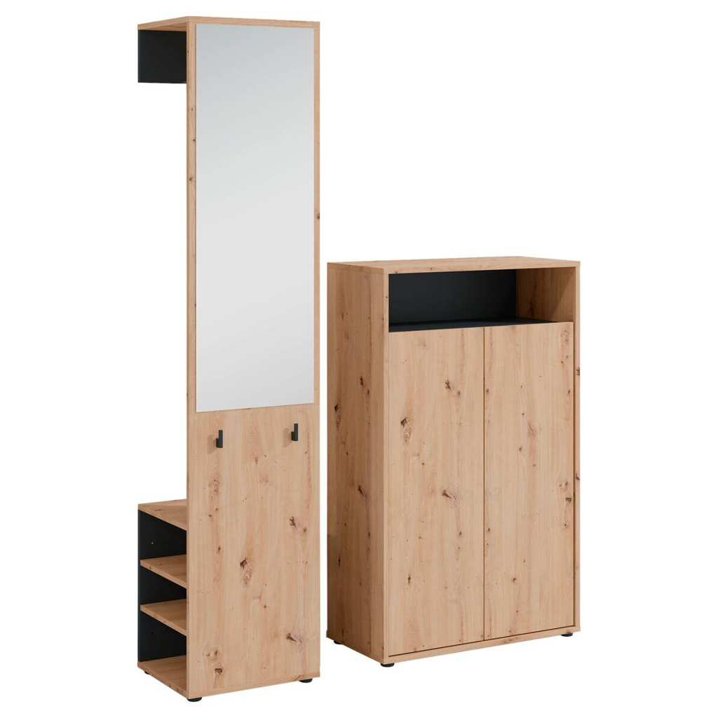 Garderobe Lyon
Eiche Artisan Nachbildung schwarz B/H/T: ca. 70x115x33,5 cm
