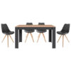 byLIVING Tischgruppe KIRA anthrazit Eiche schwarz B/H/T: ca. 140x75x80 cm
