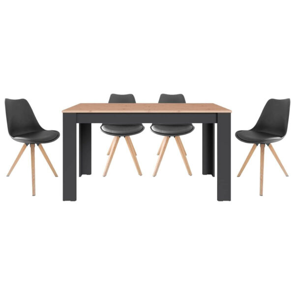 byLIVING Tischgruppe KIRA anthrazit Eiche schwarz B/H/T: ca. 140x75x80 cm byLIVING Tischgruppe KIRA anthrazit Eiche schwarz B/H/T: ca. 140x75x80 cm