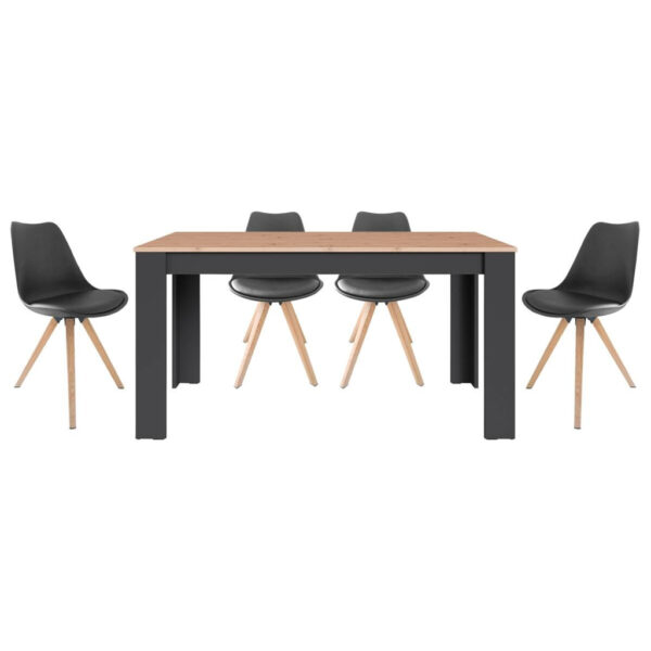 byLIVING Tischgruppe KIRA anthrazit Eiche B/H/T: ca. 160x75x90 cm byLIVING Tischgruppe KIRA anthrazit Eiche B/H/T: ca. 160x75x90 cm