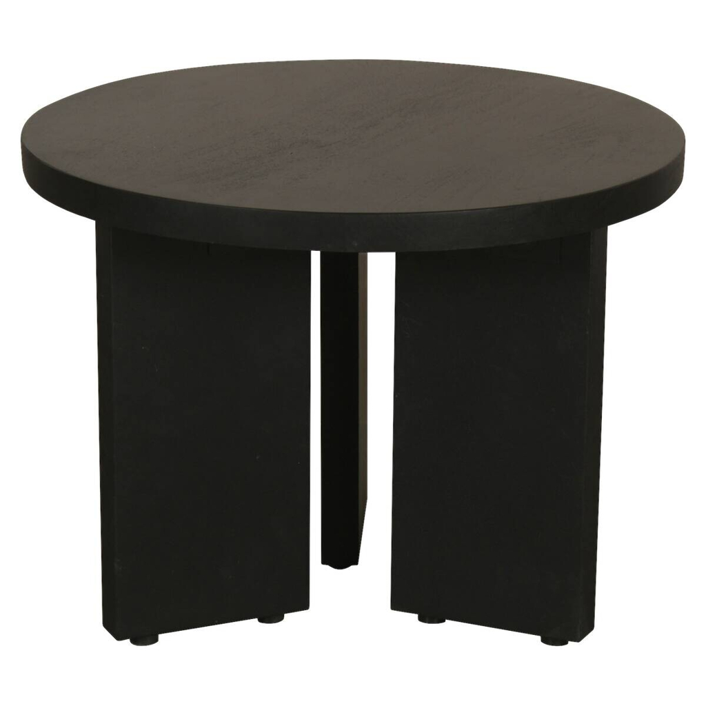 byLIVING Beistelltisch ROUND schwarz lackiert Akazie H/D: ca. 30x40 cm