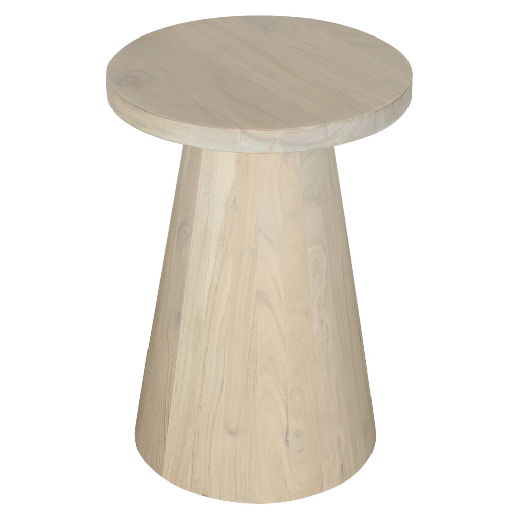 byLIVING Beistelltisch CONE weiß gekälkt Akazie H/D: ca. 50x40 cm