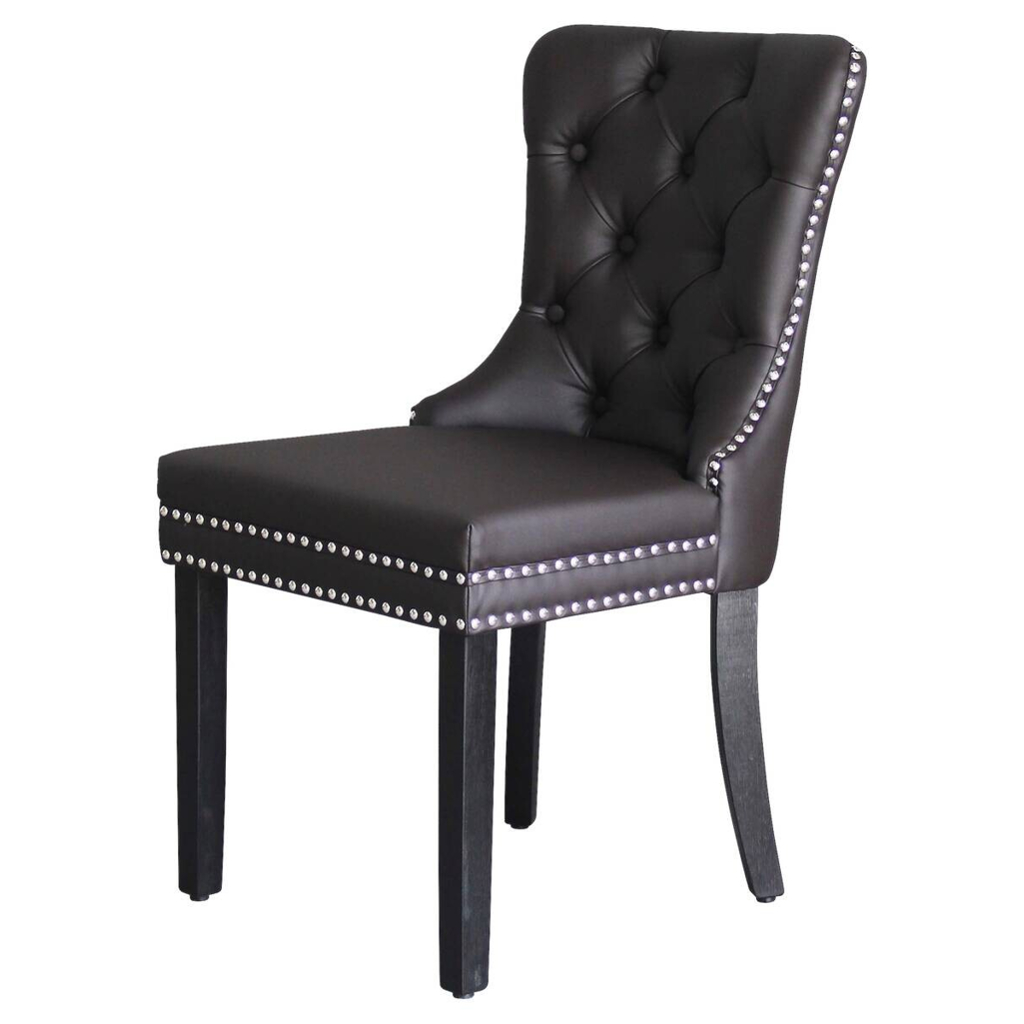 byLIVING Stuhl DOMINO, 2er-Set schwarz braun Kunstleder B/H/T: ca. 48,5x93x61 cm