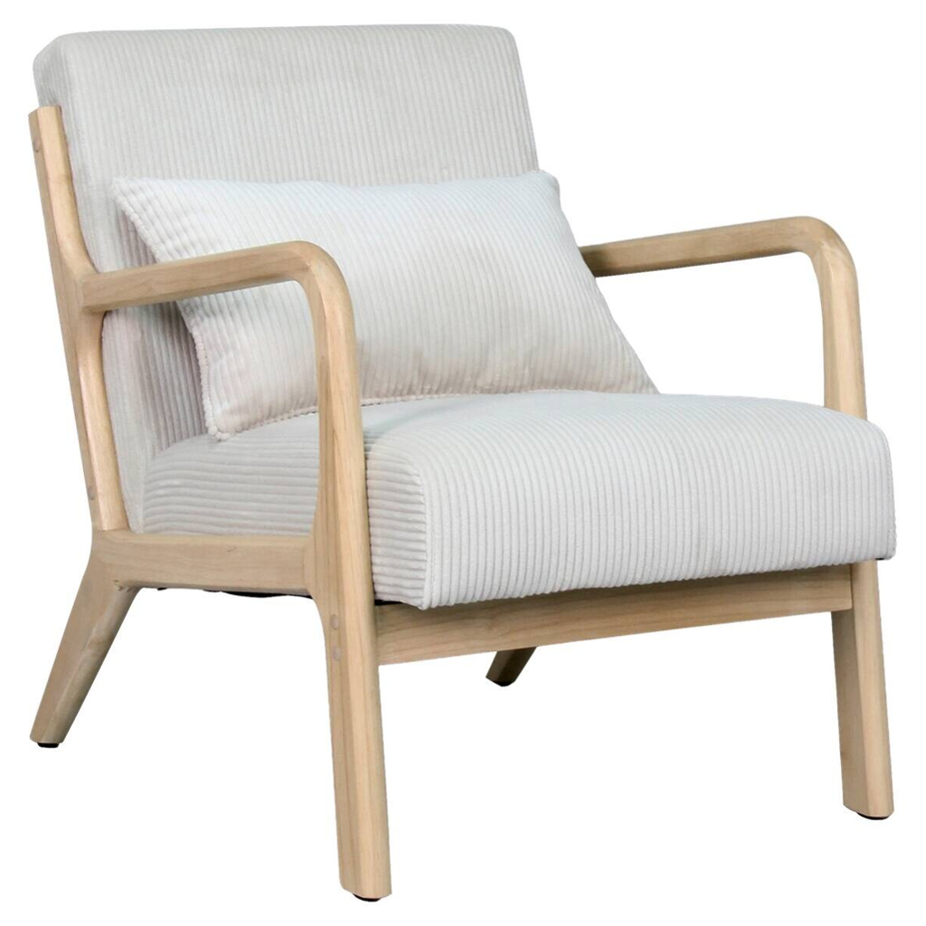 byLIVING Sessel NOHR natur weiß B/H/T: ca. 65,2x80,6x76 cm