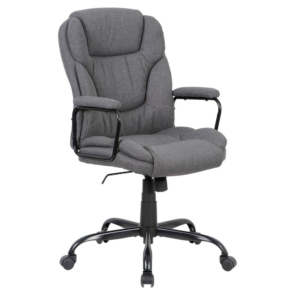 byLIVING Chefsessel STING schwarz grau Metall Stoff