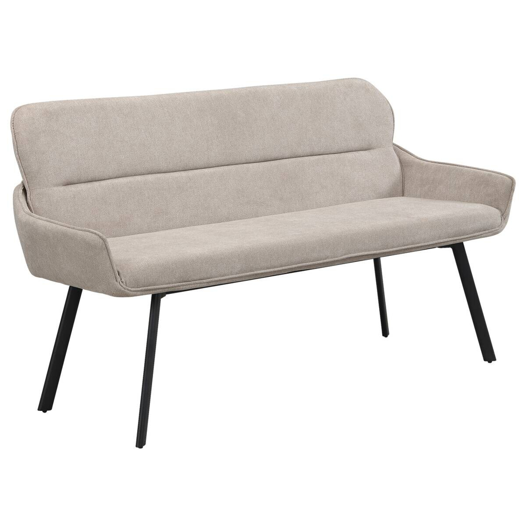 byLIVING Sitzbank RICO schwarz taupe Metall Stoff B/H/T: ca. 140x90x62 cm