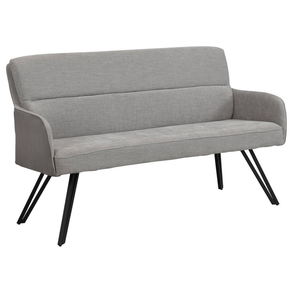 byLIVING Sitzbank TINO schwarz grau Metall Microfaser B/H/T: ca. 140x94x67 cm