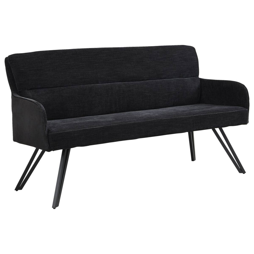 byLIVING Sitzbank TINO schwarz Metall Microfaser B/H/T: ca. 160x94x67 cm