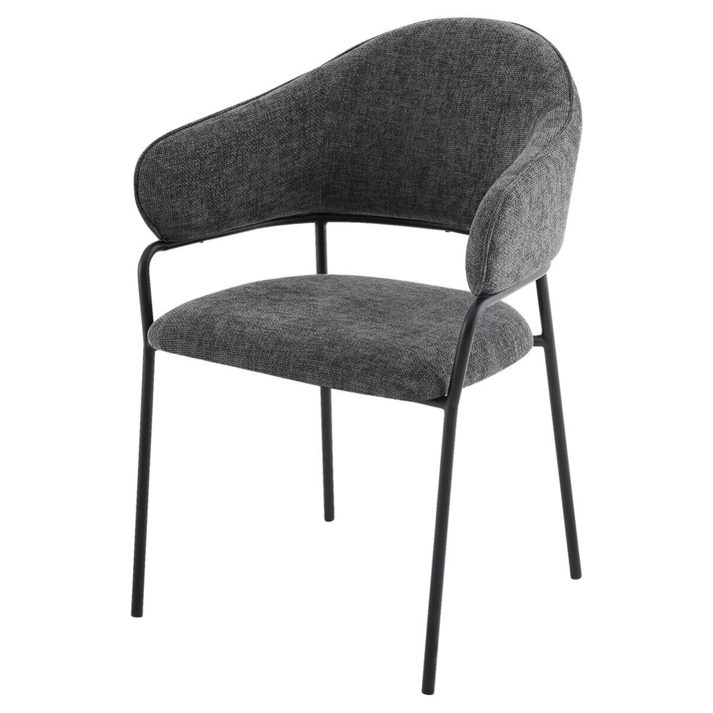 byLIVING Stuhl CURVE, 2er-Set grau Stoff B/H/T: ca. 60x86x58 cm
