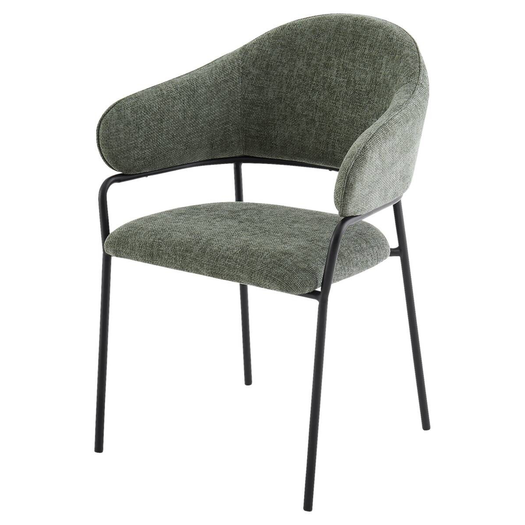 byLIVING Stuhl CURVE, 2er-Set grün Stoff B/H/T: ca. 60x86x58 cm