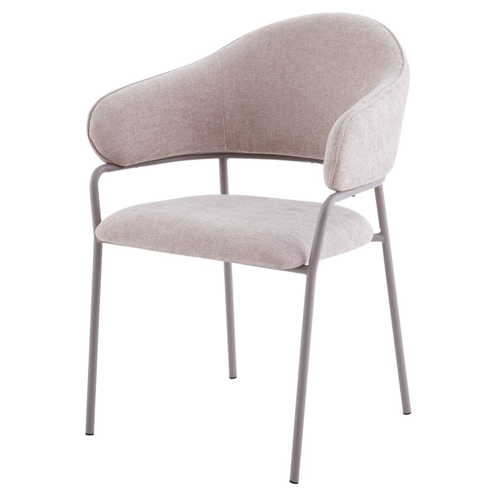byLIVING Stuhl CURVE, 2er-Set taupe Stoff B/H/T: ca. 60x86x58 cm