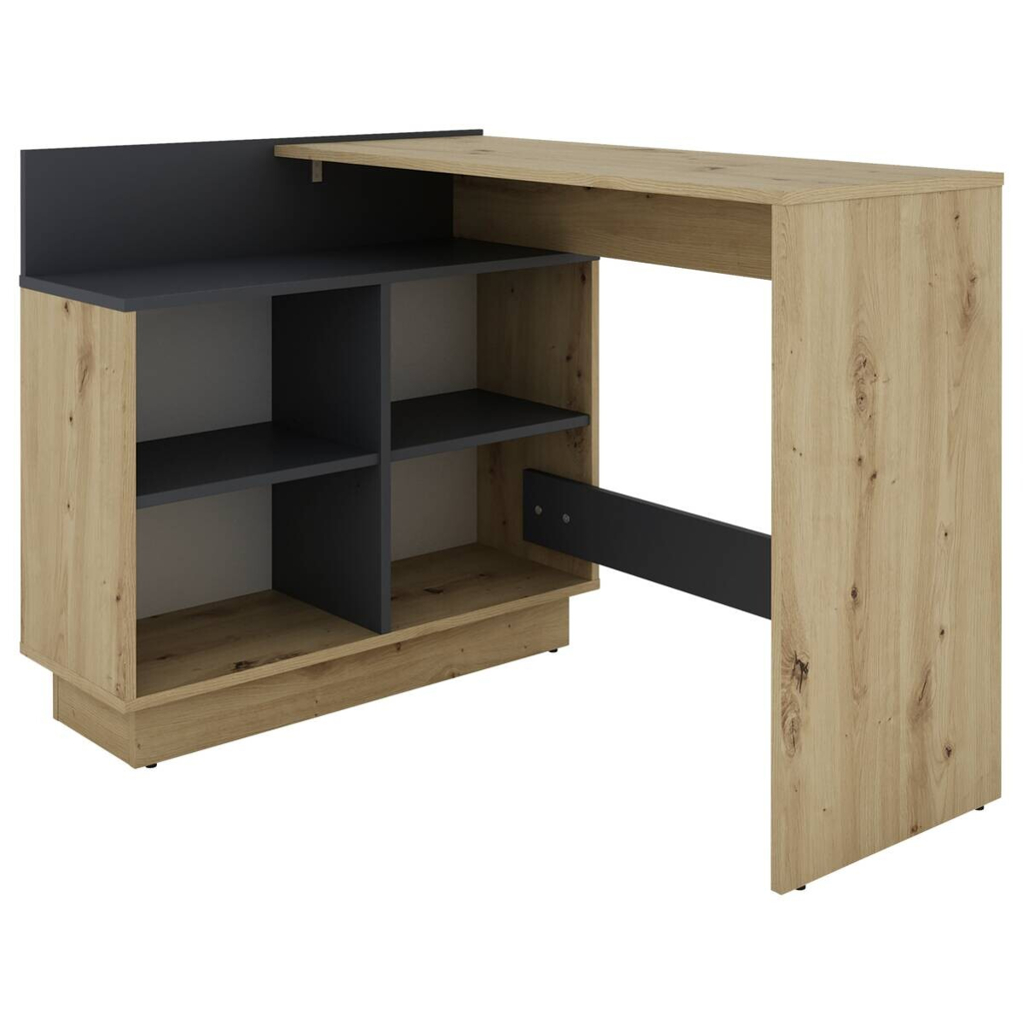 byLIVING Eckschreibtisch BERNI Eiche Graphit B/H/T: ca. 102x77,5x80 cm