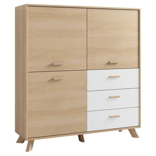 byLIVING Highboard BASTIAN Eiche weiß B/H/T: ca. 120x131x36,5 cm byLIVING Highboard BASTIAN Eiche weiß B/H/T: ca. 120x131x36,5 cm