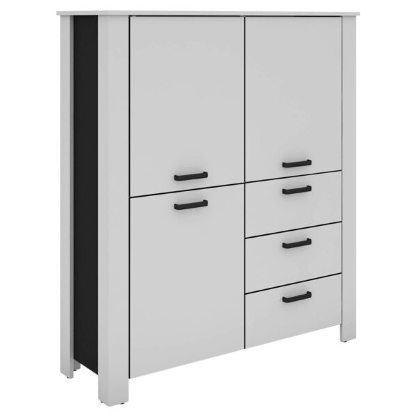 byLIVING Highboard FARO weiß schwarz B/H/T: ca. 120x137x40 cm